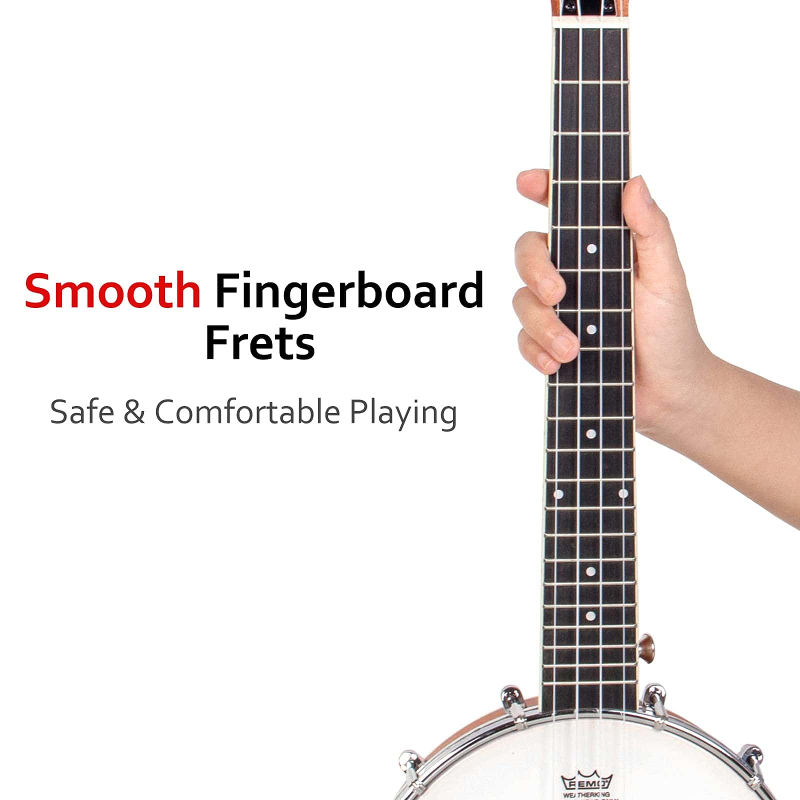 Banjolele, Banjolele de Viaje Sapele de 26 Pulgadas con 4 - Imagen 6