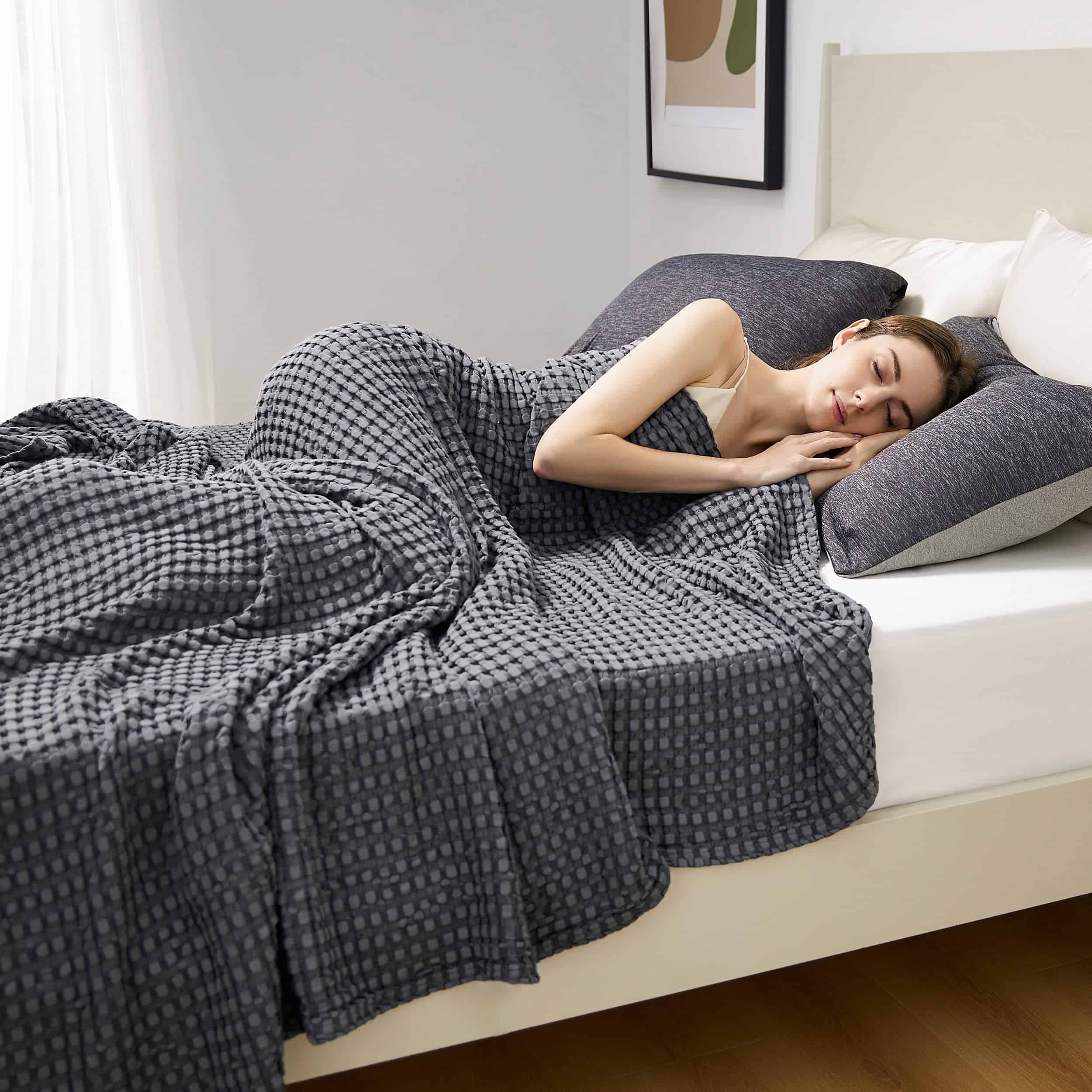 Manta King Size de Algodón de Piqué Bedsure con Tecnología - Imagen 5