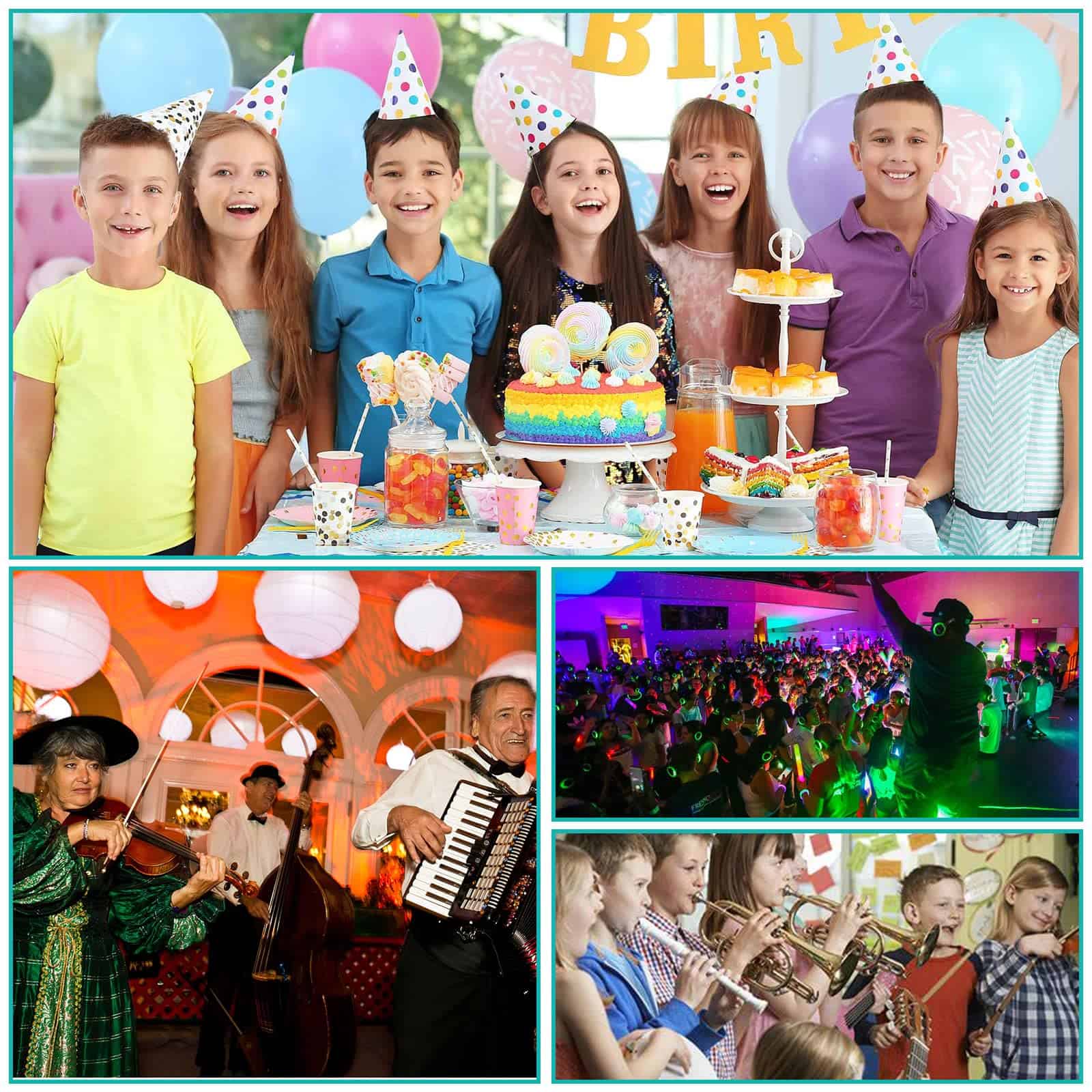 EOEXN 4 Pack 10" Media Luna Tamborina Musical Negro Metal - Imagen 8