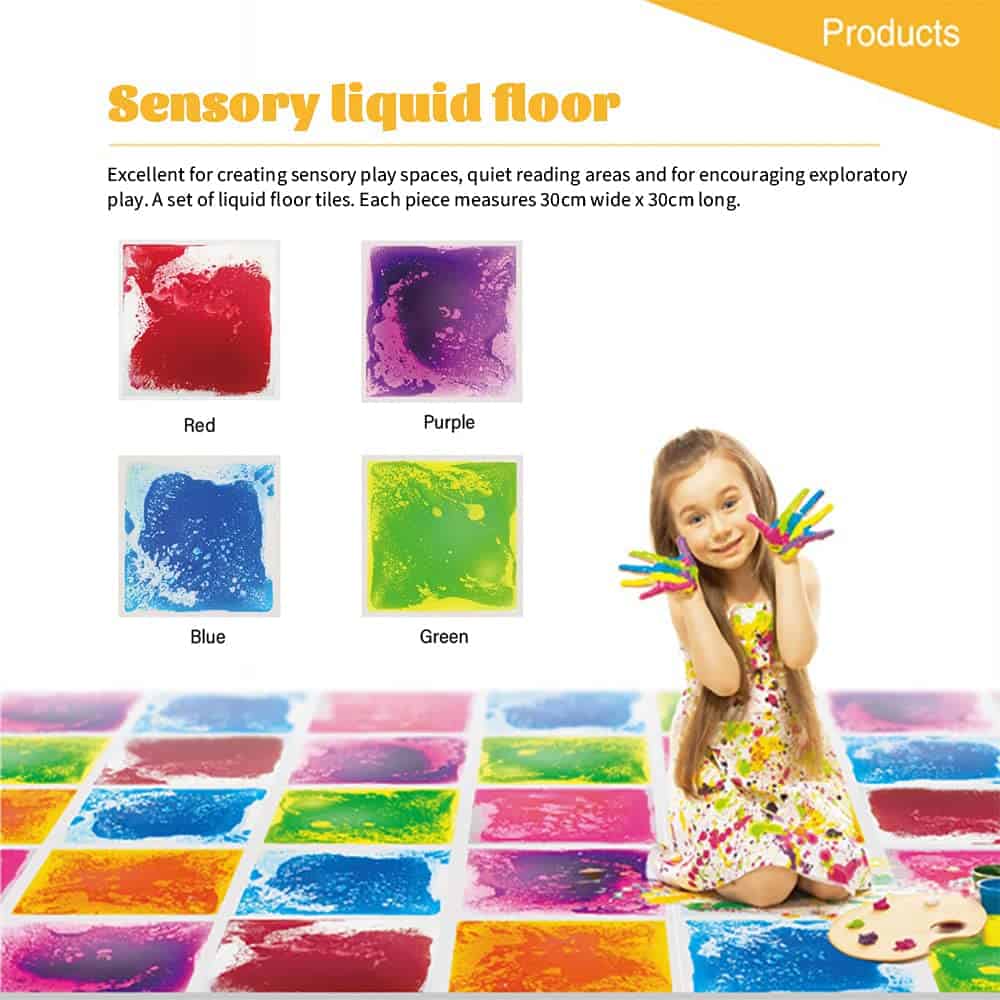 edusense Sensory Floor Tiles, Azulejos de suelo líquidos - Imagen 3