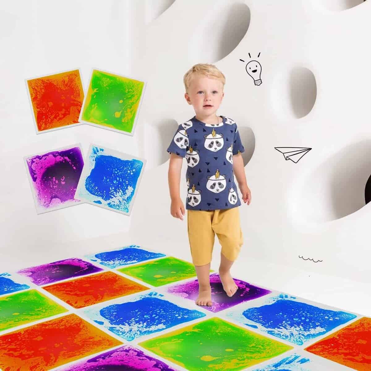 edusense Sensory Floor Tiles, Azulejos de suelo líquidos
