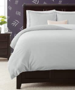 Juego de Funda Nórdica Sólida Chanasya -Plata
