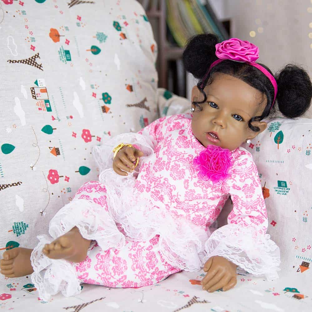 Muñeca Reborn Niña Negra, Africana Americana de 20 - Imagen 9