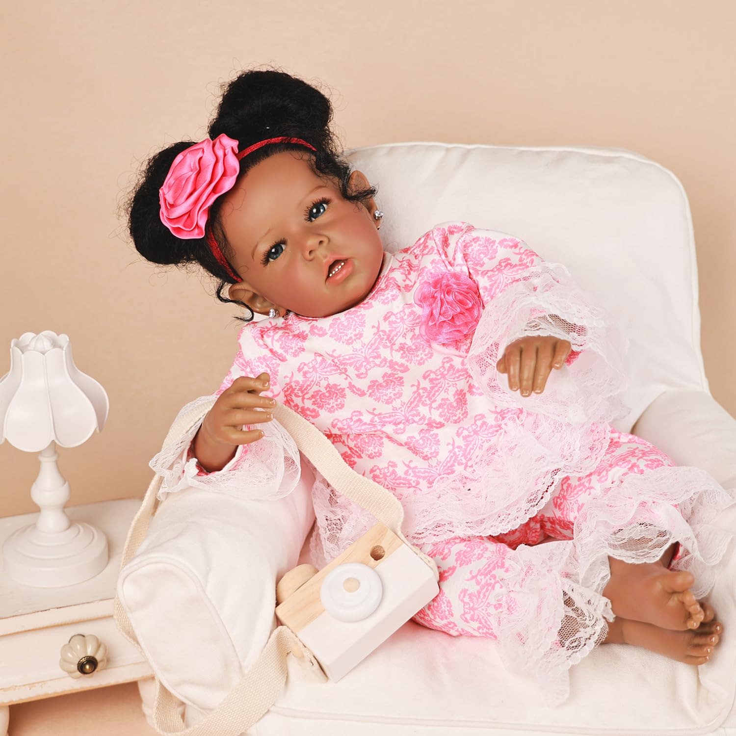 Muñeca Reborn Niña Negra, Africana Americana de 20 - Imagen 3