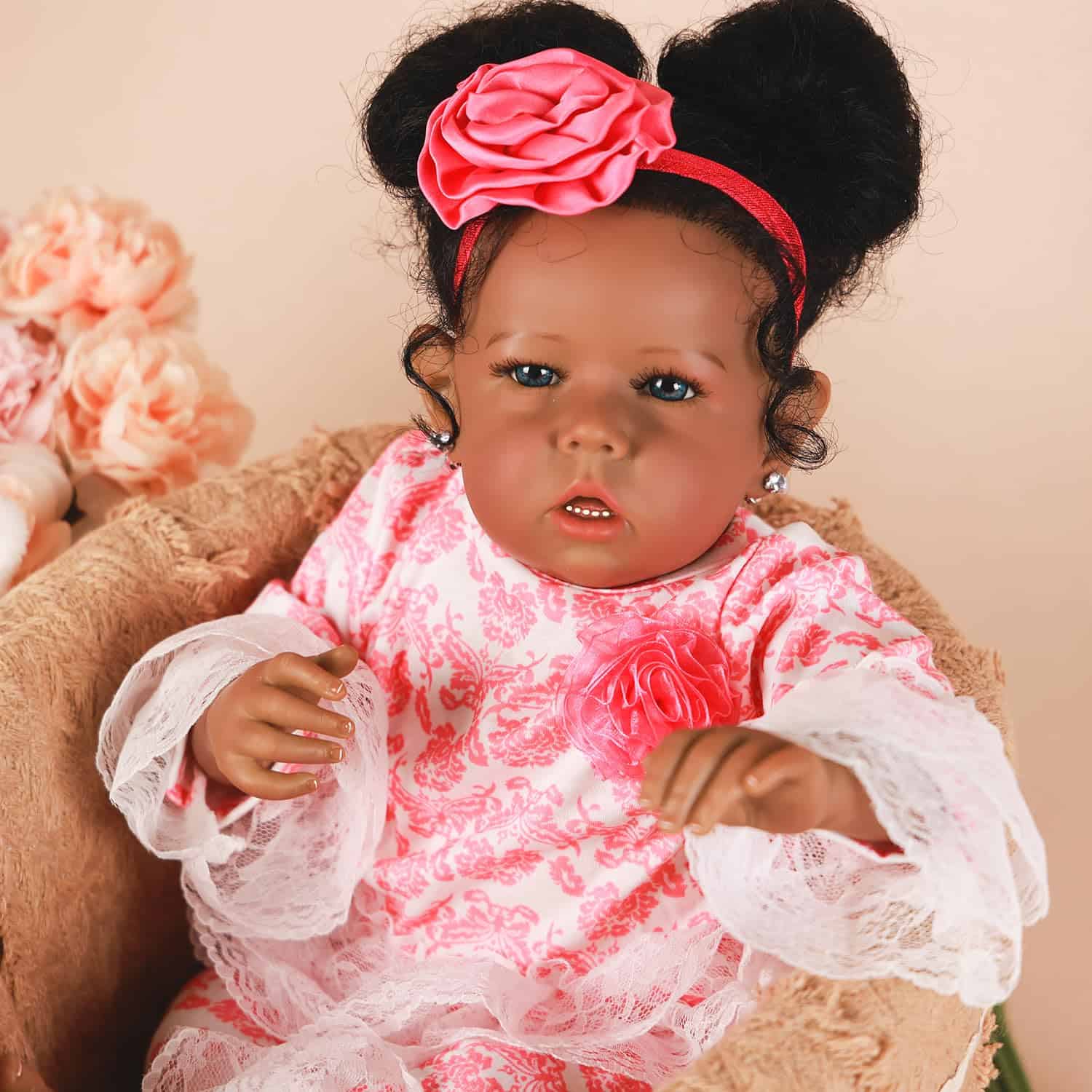 Muñeca Reborn Niña Negra, Africana Americana de 20