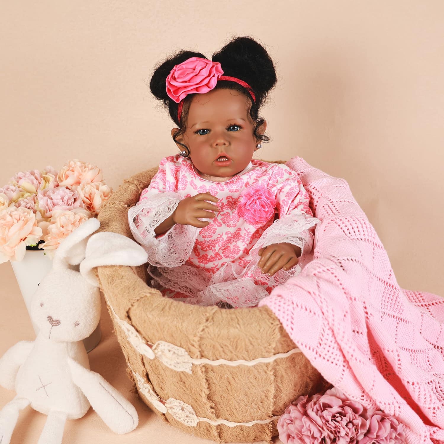 Muñeca Reborn Niña Negra, Africana Americana de 20 - Imagen 5