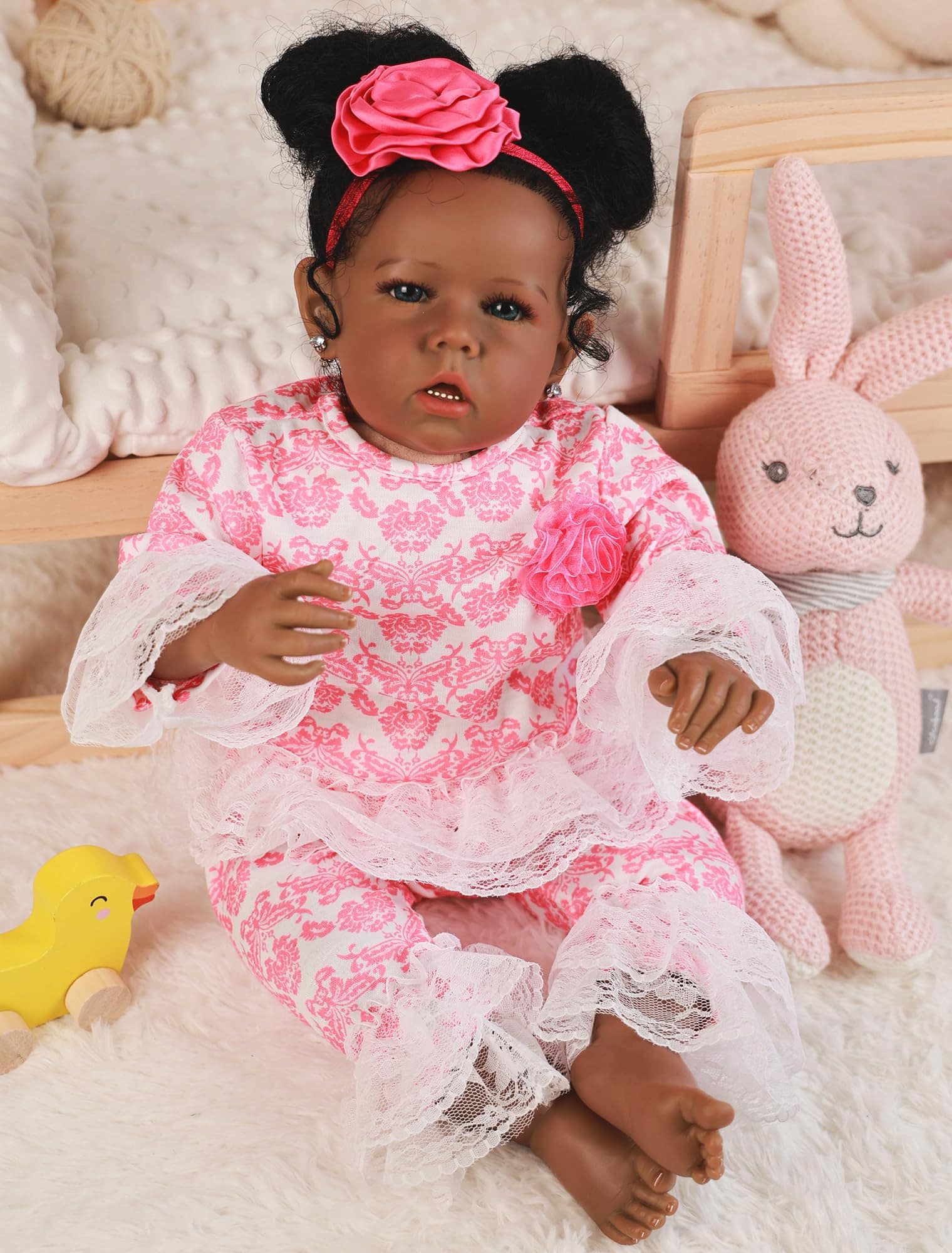 Muñeca Reborn Niña Negra, Africana Americana de 20 - Imagen 7
