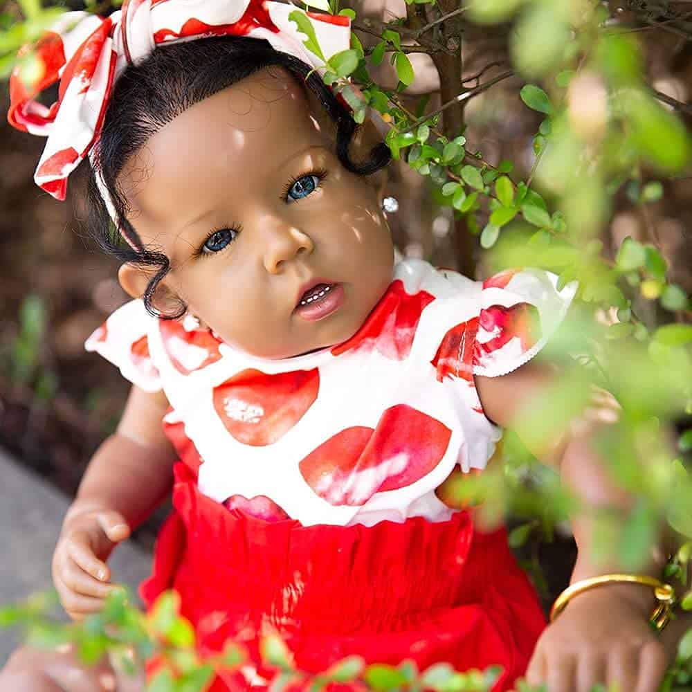 Muñecas Rebornova negra, Niña negra americana africana de - Imagen 5