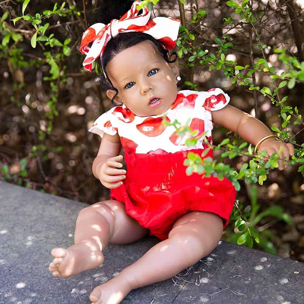 Muñecas Rebornova negra, Niña negra americana africana de - Imagen 6