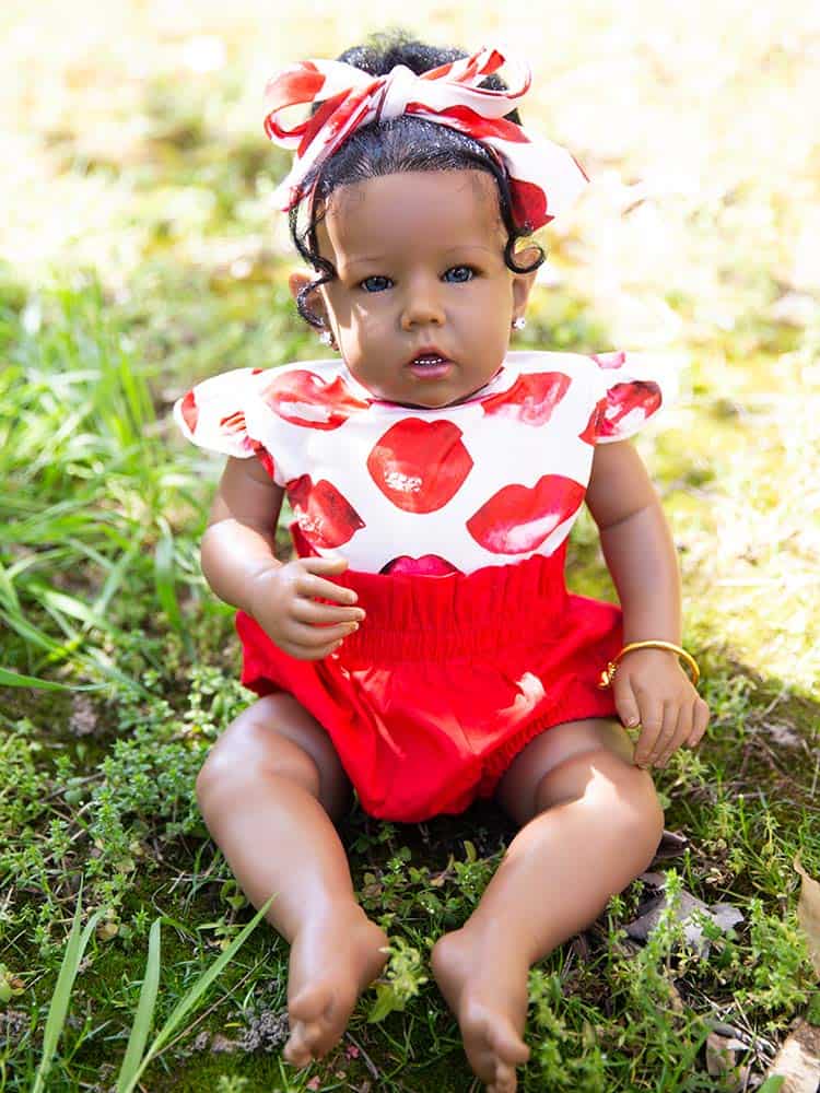 Muñecas Rebornova negra, Niña negra americana africana de