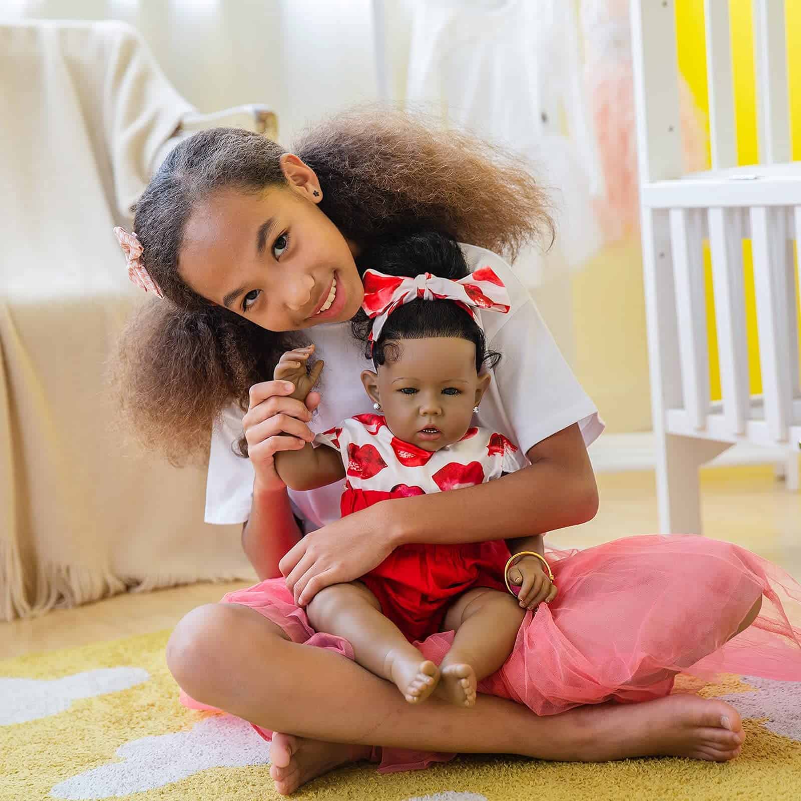 Muñecas Rebornova negra, Niña negra americana africana de - Imagen 3