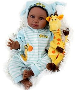 Muñeco de bebé renacido negro Milidool Niño de 22 pulgadas