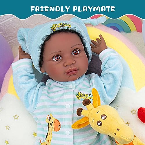 Muñeco de bebé renacido negro Milidool Niño de 22 pulgadas - Imagen 5