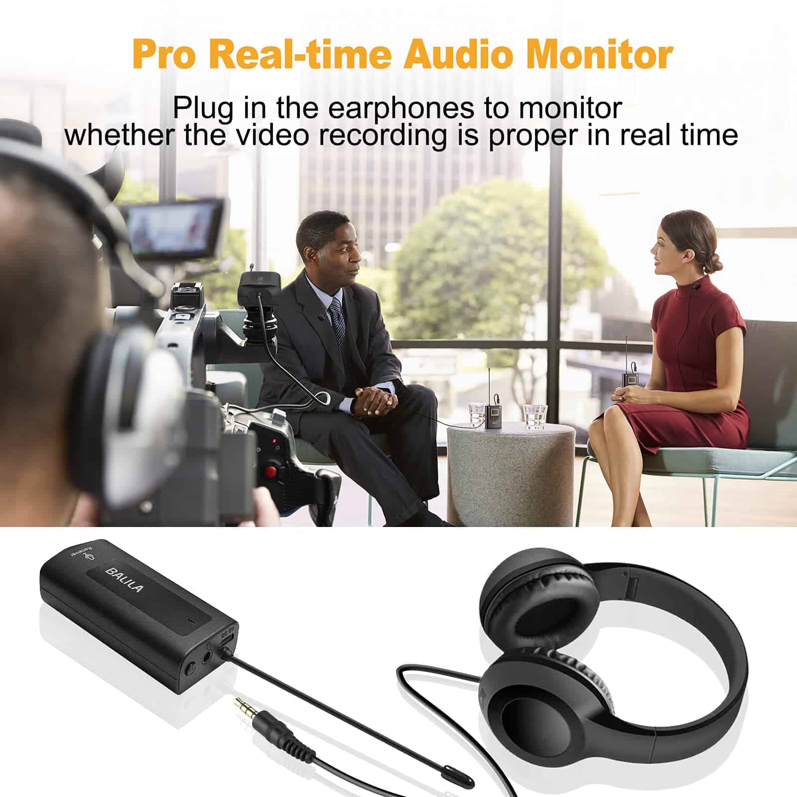 Sistema de Micrófono Lavalier Inalámbrico BALILA UHF - Imagen 6