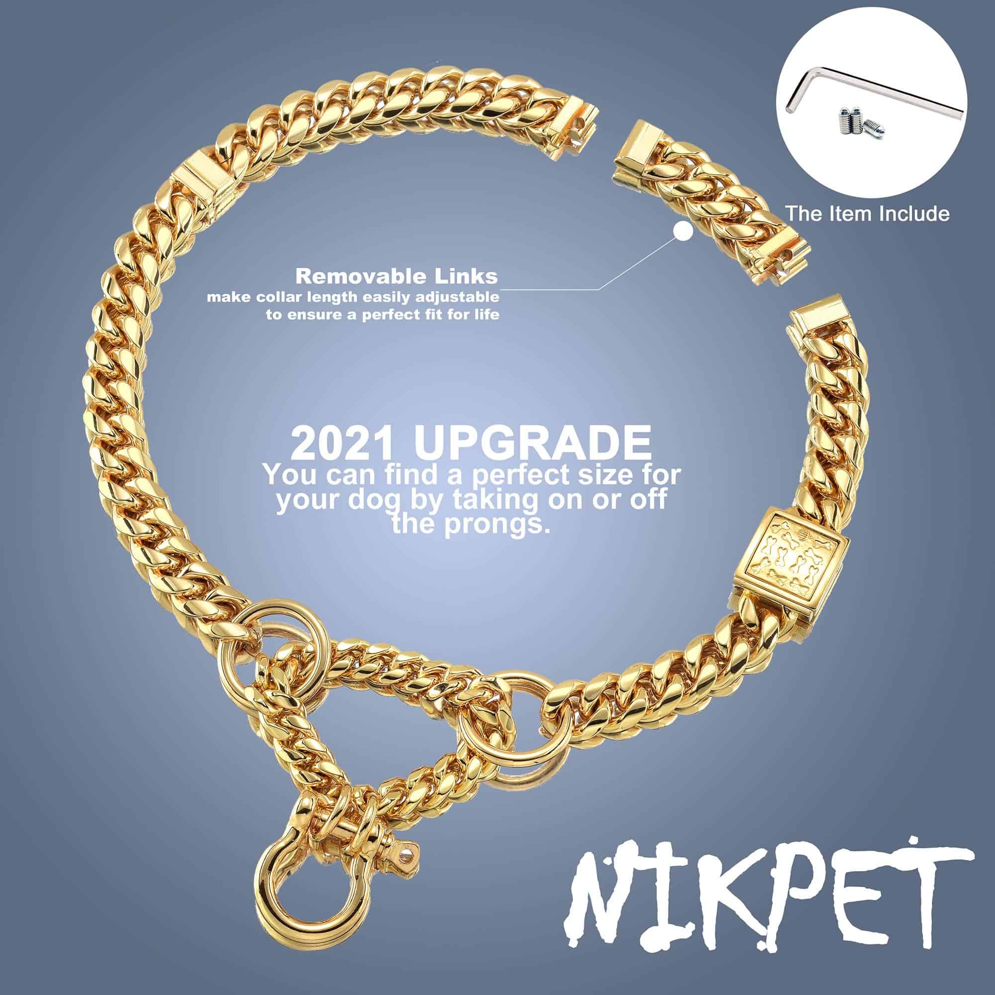 Collar de Cadena Ajustable para Perros, Collar de Ahorque - Imagen 7