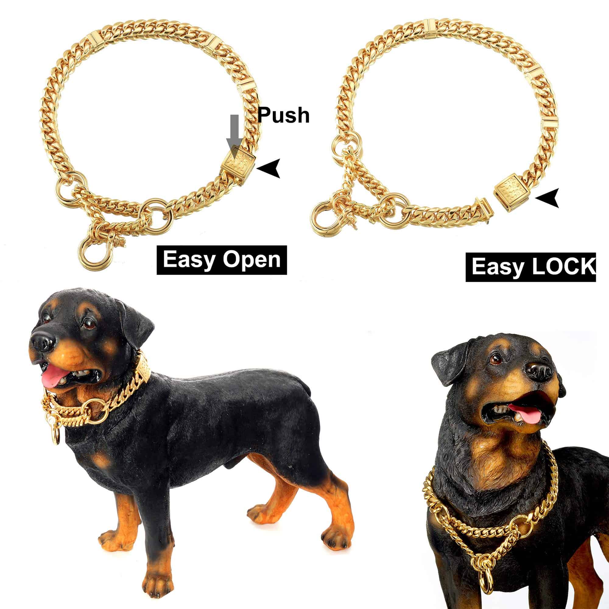 Collar de Cadena Ajustable para Perros, Collar de Ahorque - Imagen 6