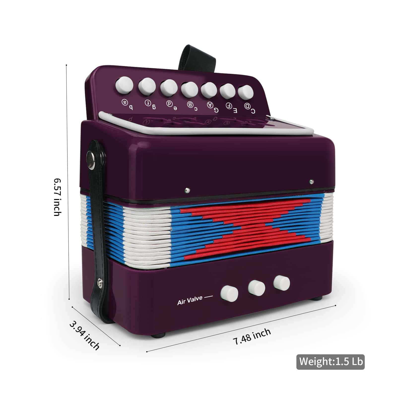 Acordeón de botones de 10 teclas Control Acordeón que - Imagen 4