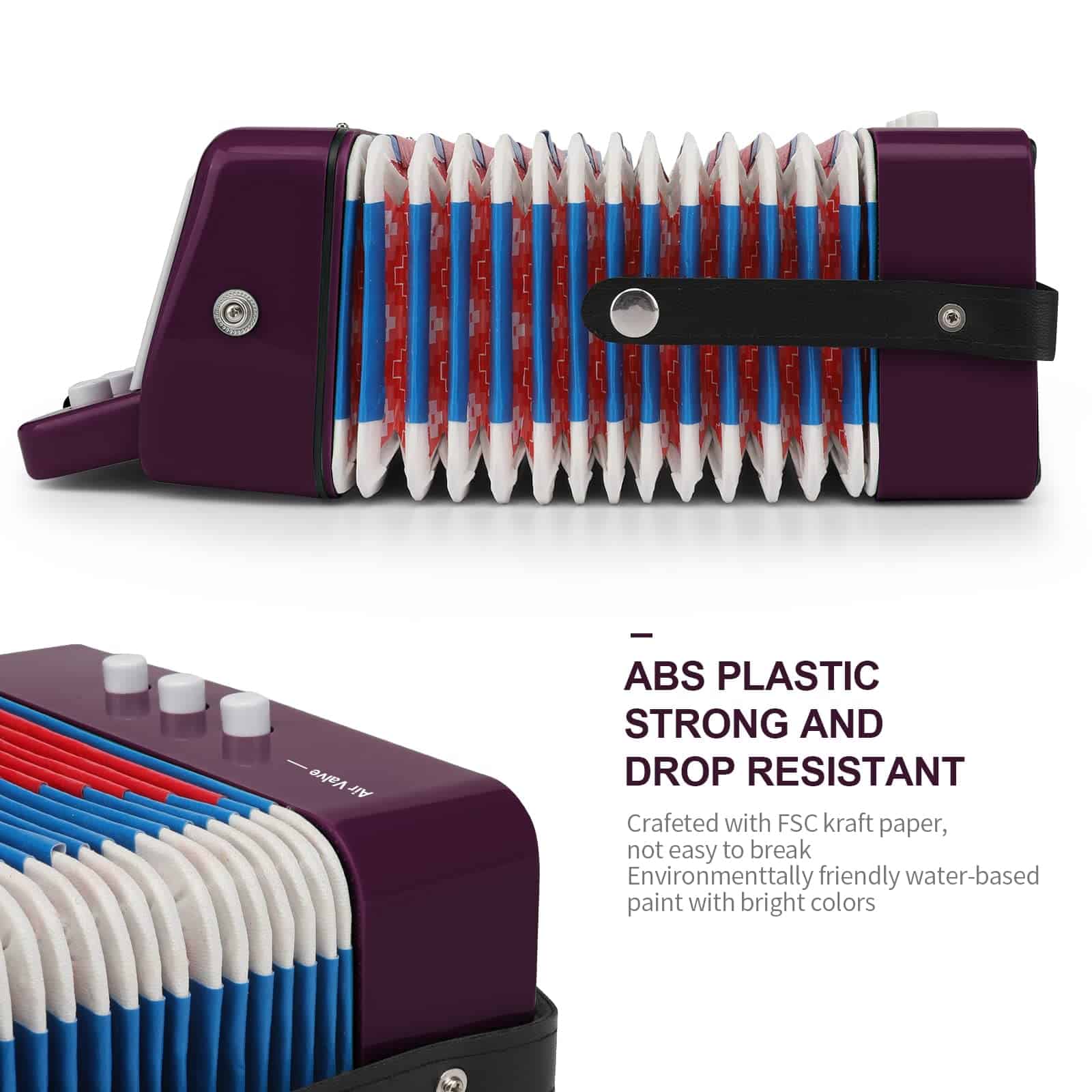 Acordeón de botones de 10 teclas Control Acordeón que - Imagen 5