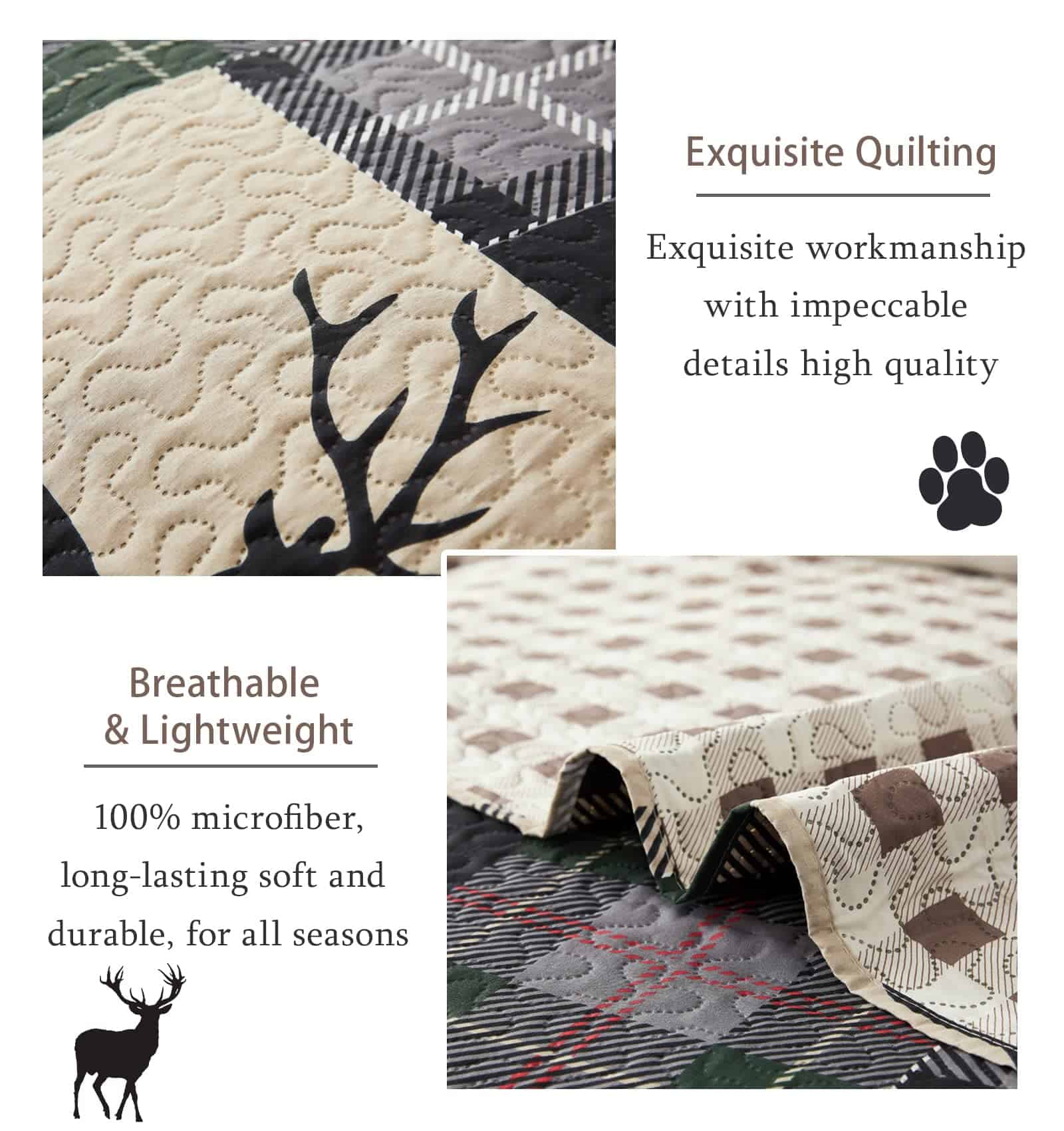 Juego de colcha de cabaña CHESITY Lodge King Size, - Imagen 5