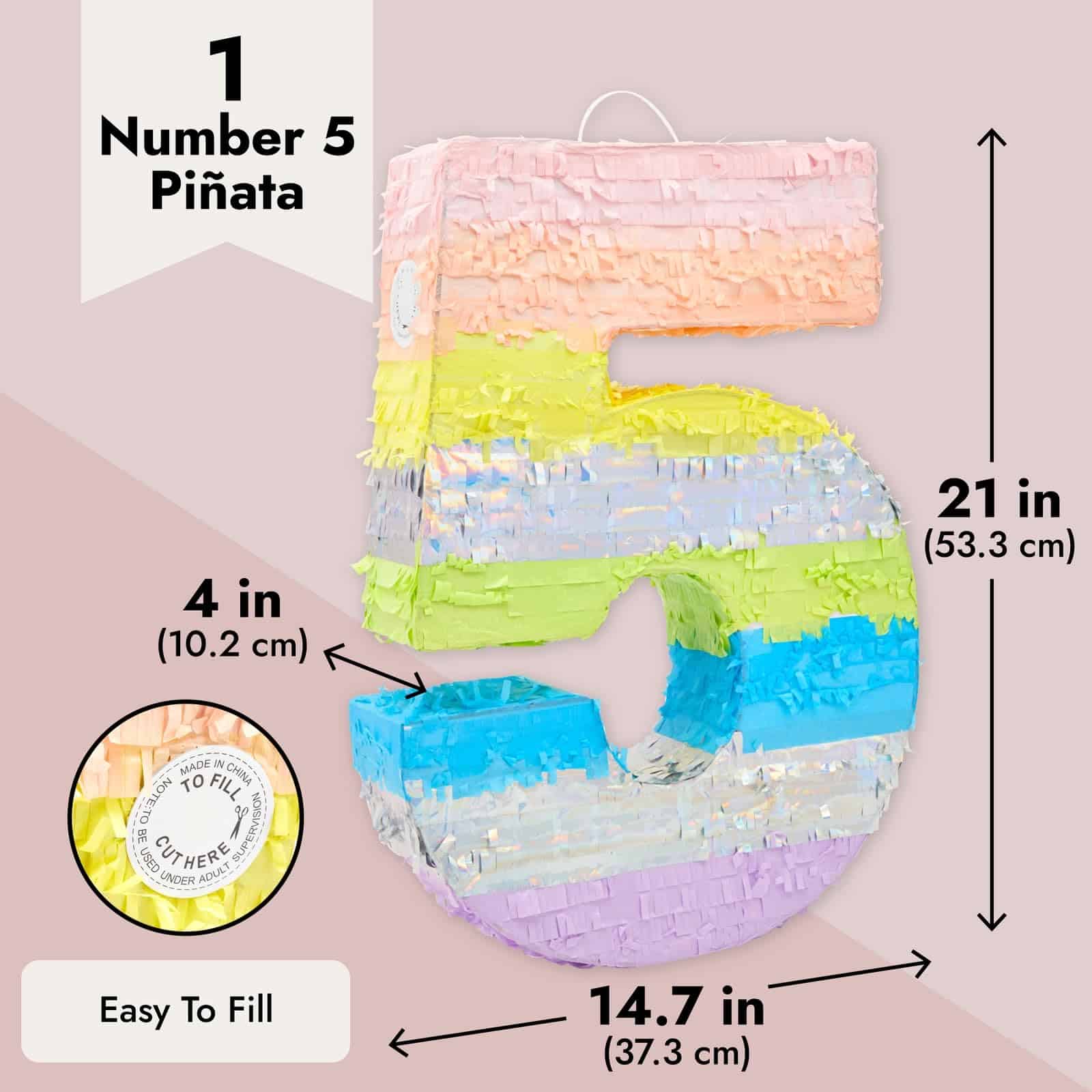 PIÑATA DEL NÚMERO 5 DE BLUE PANDA - Piñata grande del - Imagen 4