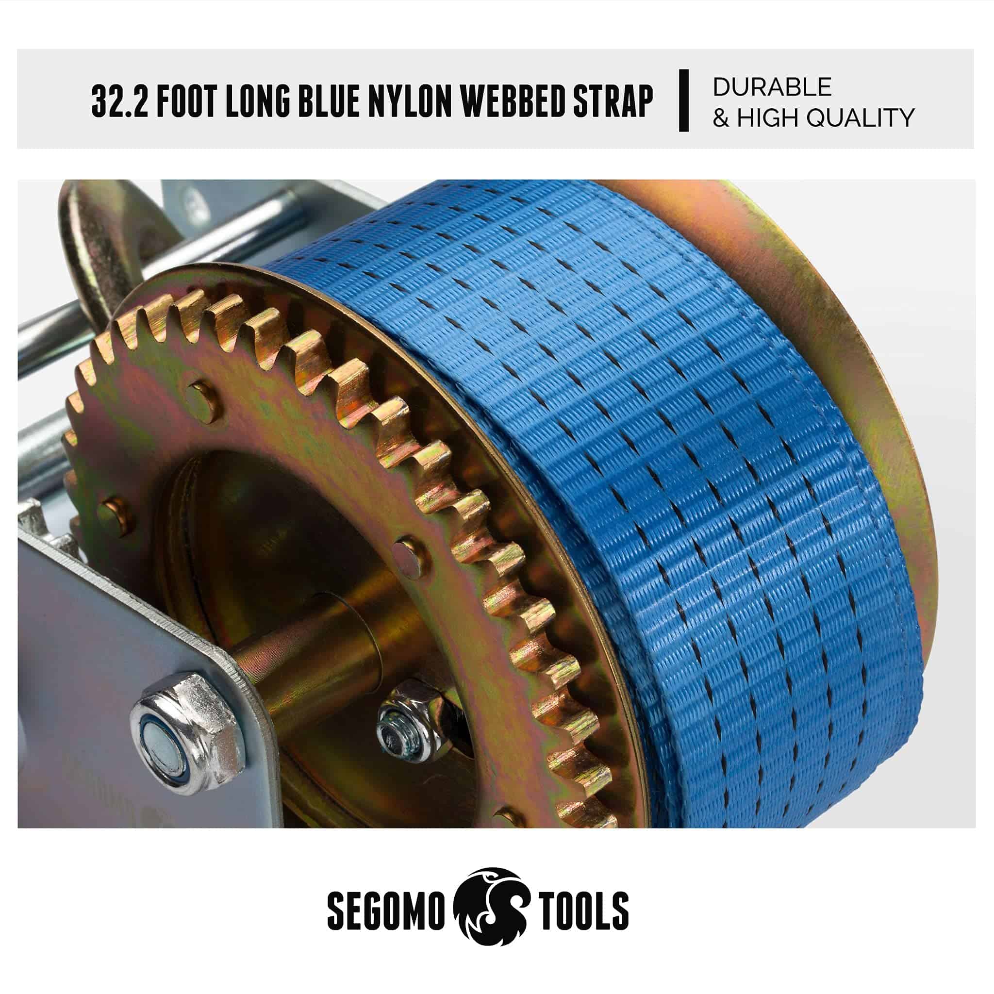 Segomo Tools Heavy Duty 2500 Pound Manual Hand Winch, - Imagen 7