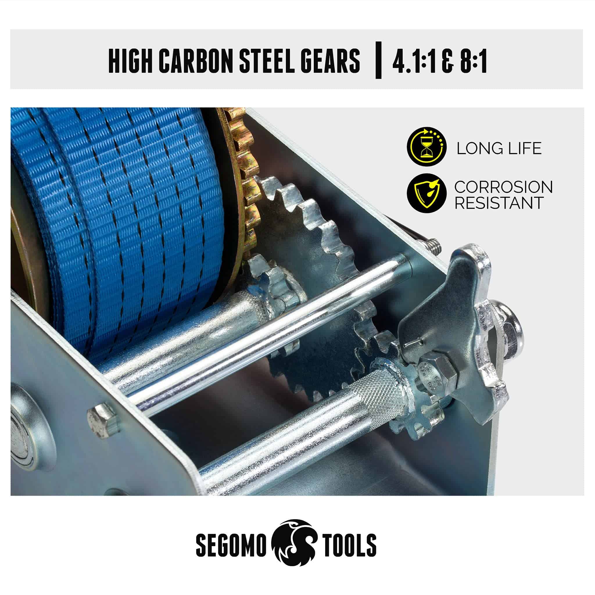 Segomo Tools Heavy Duty 2500 Pound Manual Hand Winch, - Imagen 5