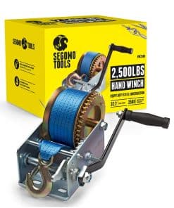 Segomo Tools Heavy Duty 2500 Pound Manual Hand Winch,