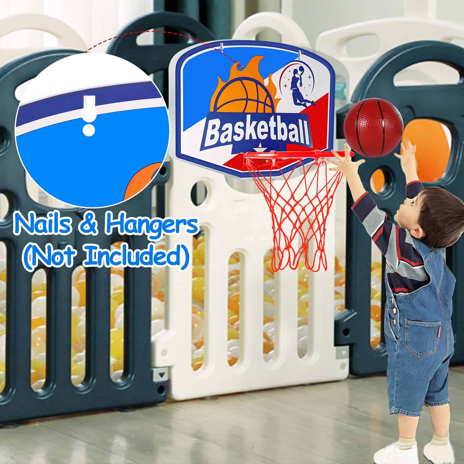 Aro de Baloncesto para Niños Portátil con Altura Ajustable - Imagen 9