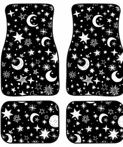 Tapetes para Auto de Luna y Estrella Negro Protección Todo