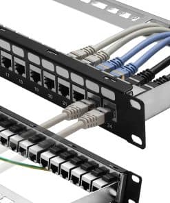 Panel de Parcheo Rapink de 24 Puertos Cat6A con Keystone