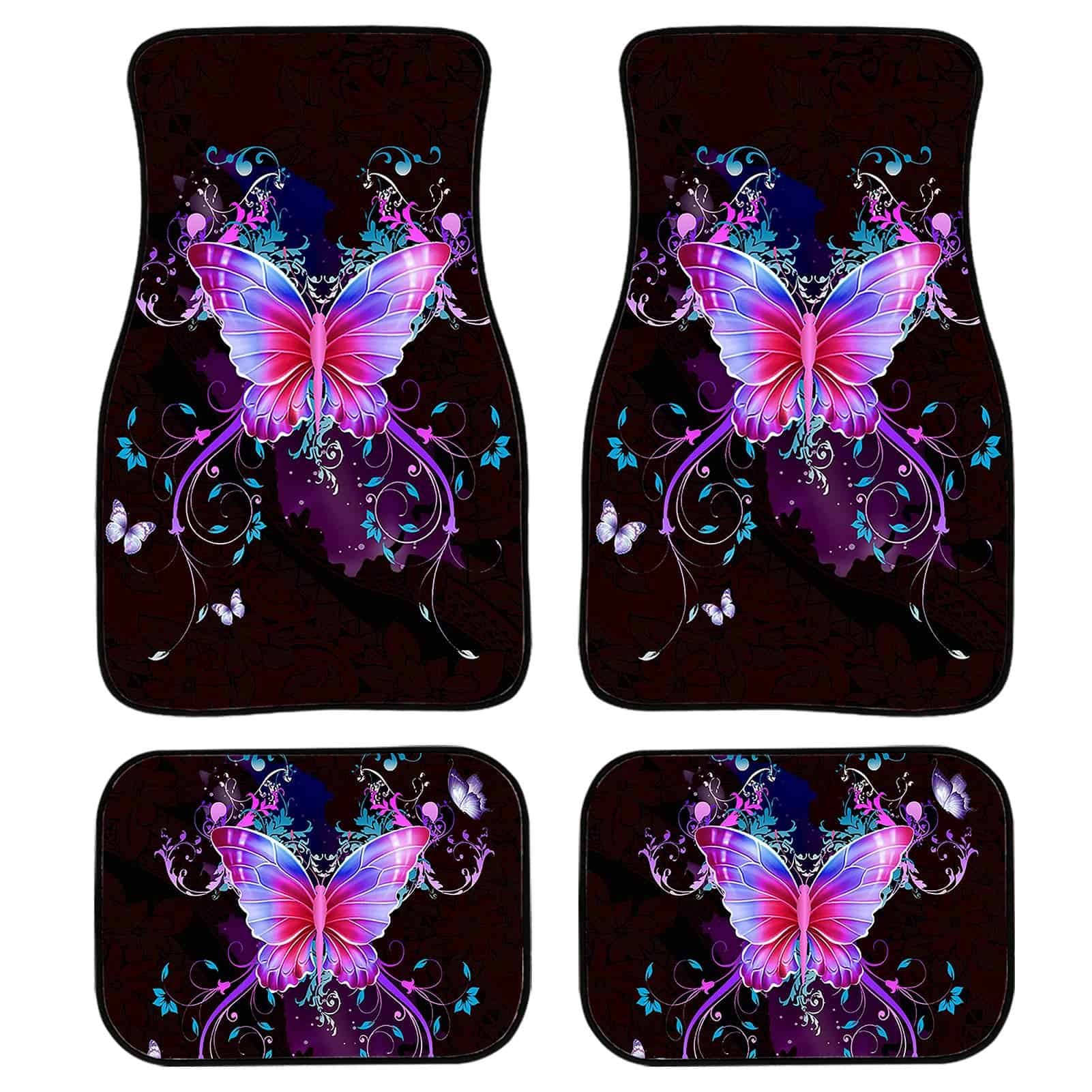 Juego de 4 tapetes de piso para automóviles con diseño de