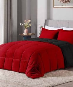 LOVTEX 3PCS Juego de Edredón Tamaño King Rojo - Edredón