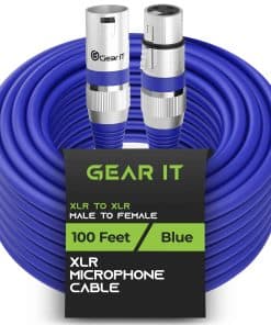 Cable de micrófono XLR a XLR GearIT (100 pies, 1 paquete)