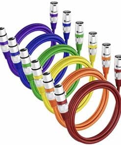 Cable de micrófono XLR a XLR GearIT (1 pie, -Multicolor