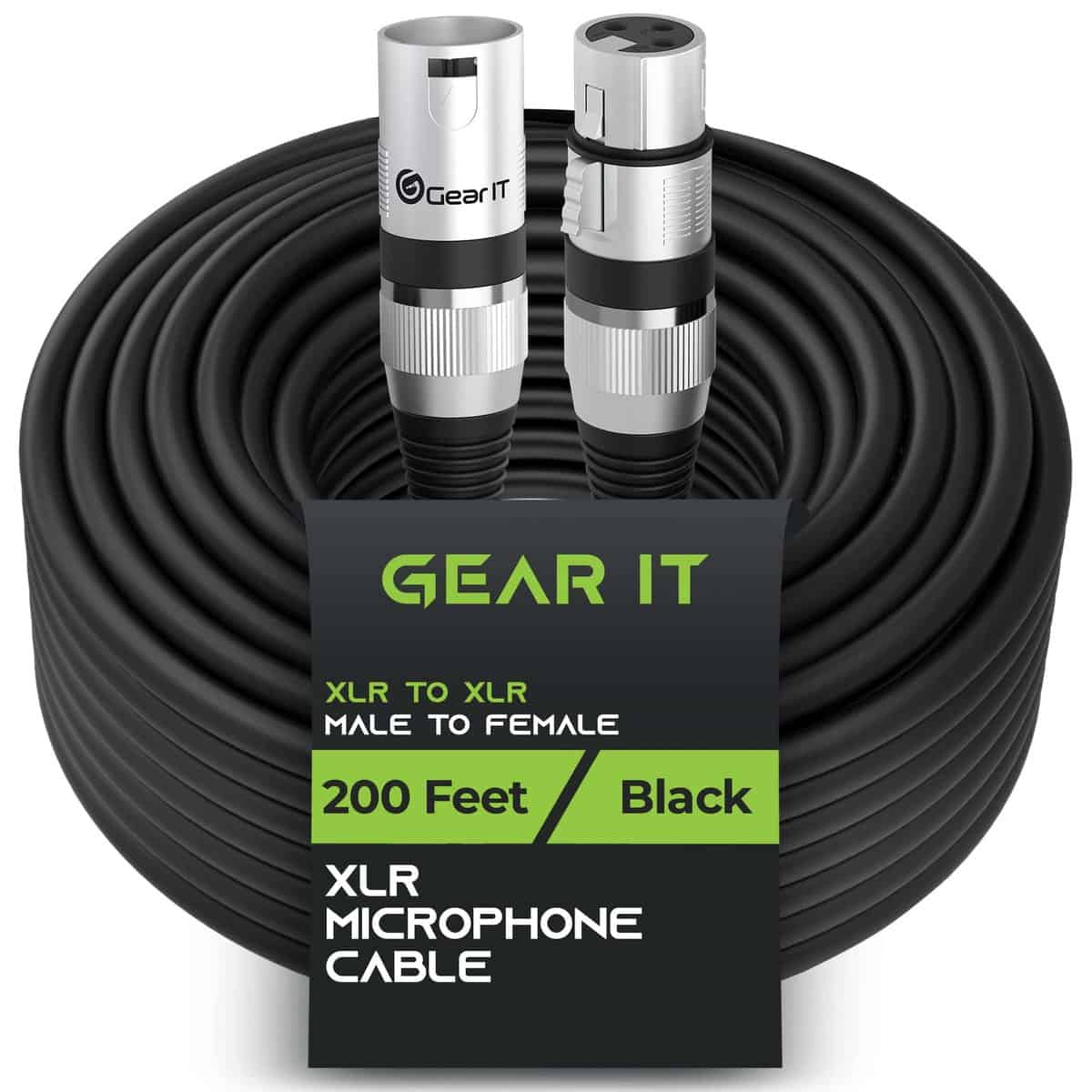 Cable de Micrófono XLR GearIT (200 Pies, 1 Paquete) - XLR