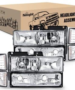 Conjunto de Faros Nilight para Chevy -Carcasa Cromada + Refl