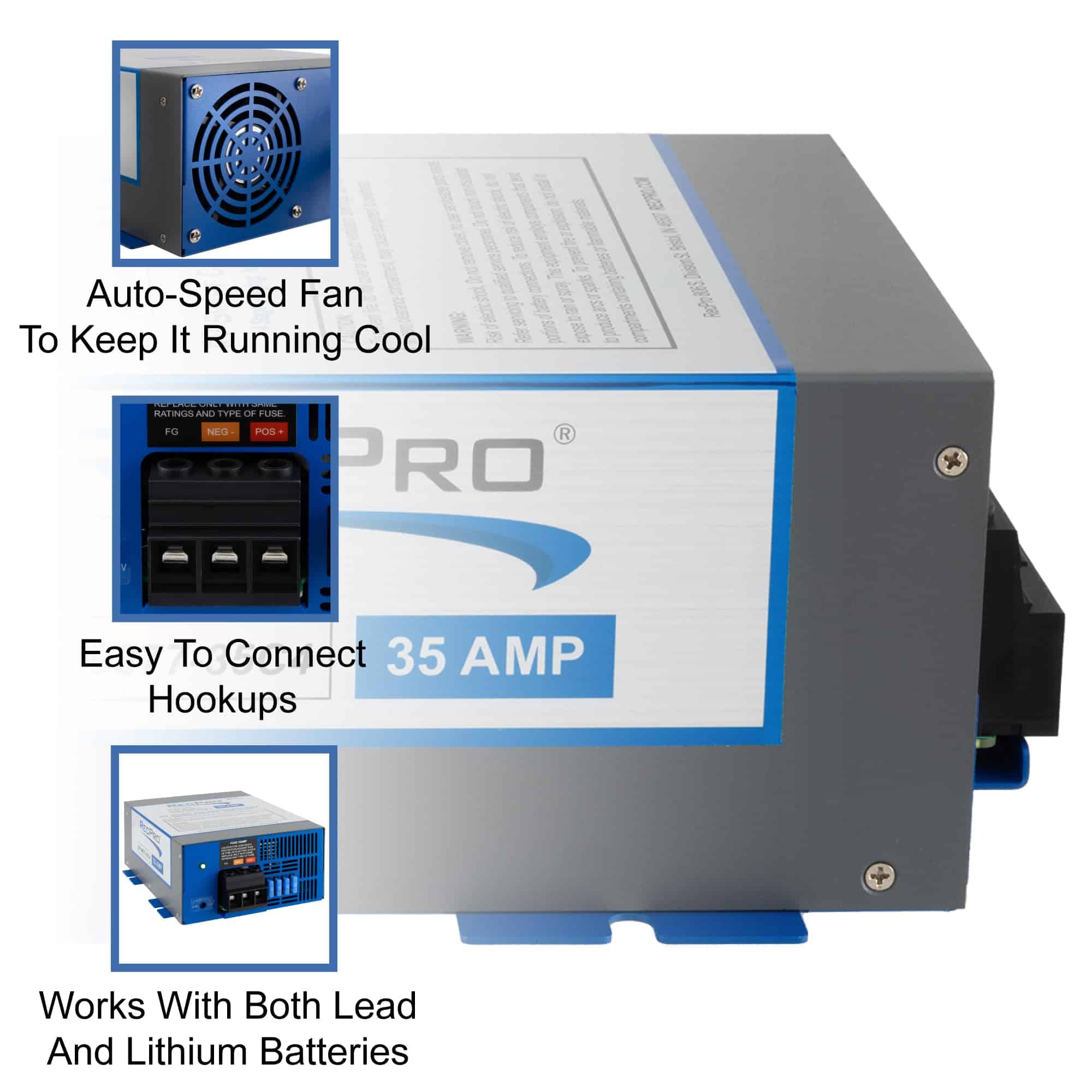 Conversor de RV RecPro 35 Amp | Convertidor de Energía para - Imagen 3