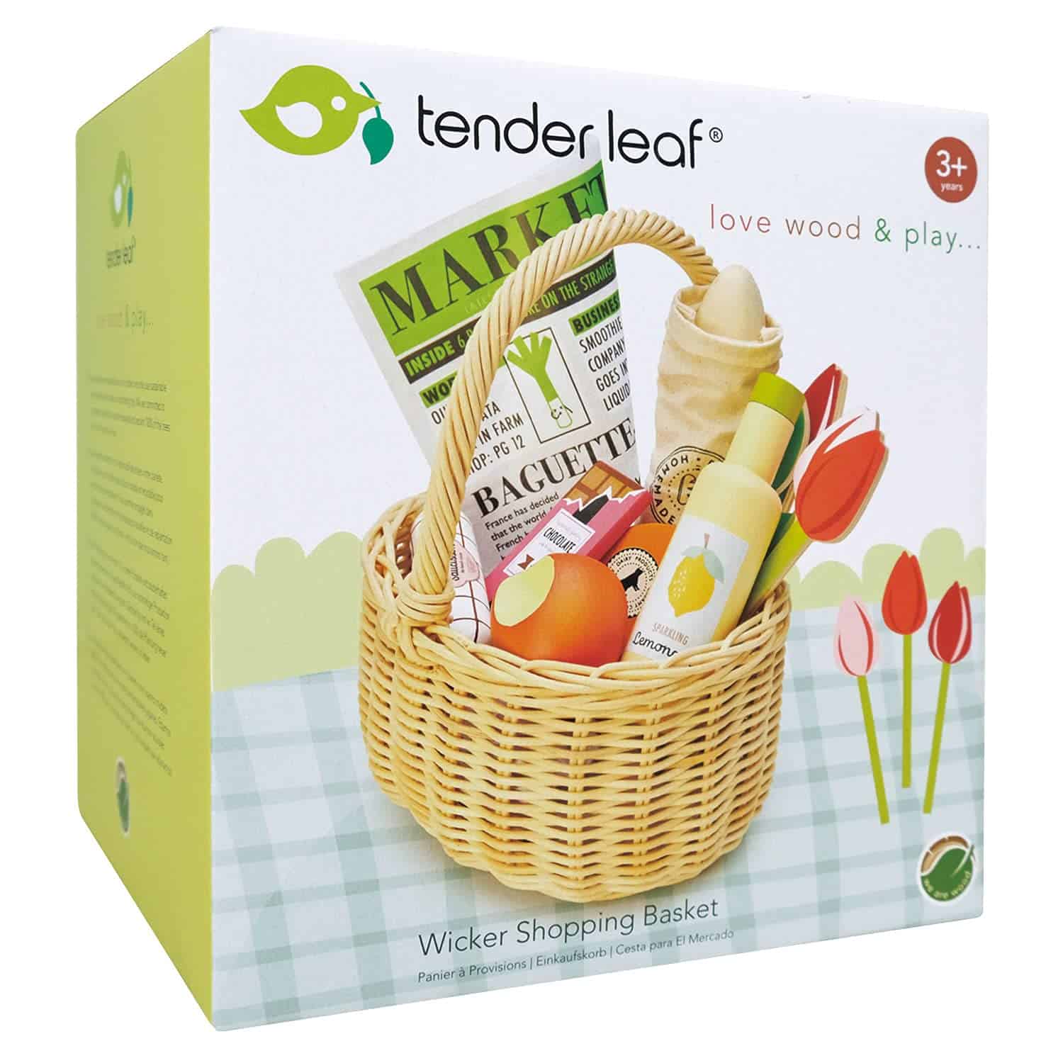 Cesta de Compras de Mimbre de Tender Leaf Toys - Cesto de - Imagen 5