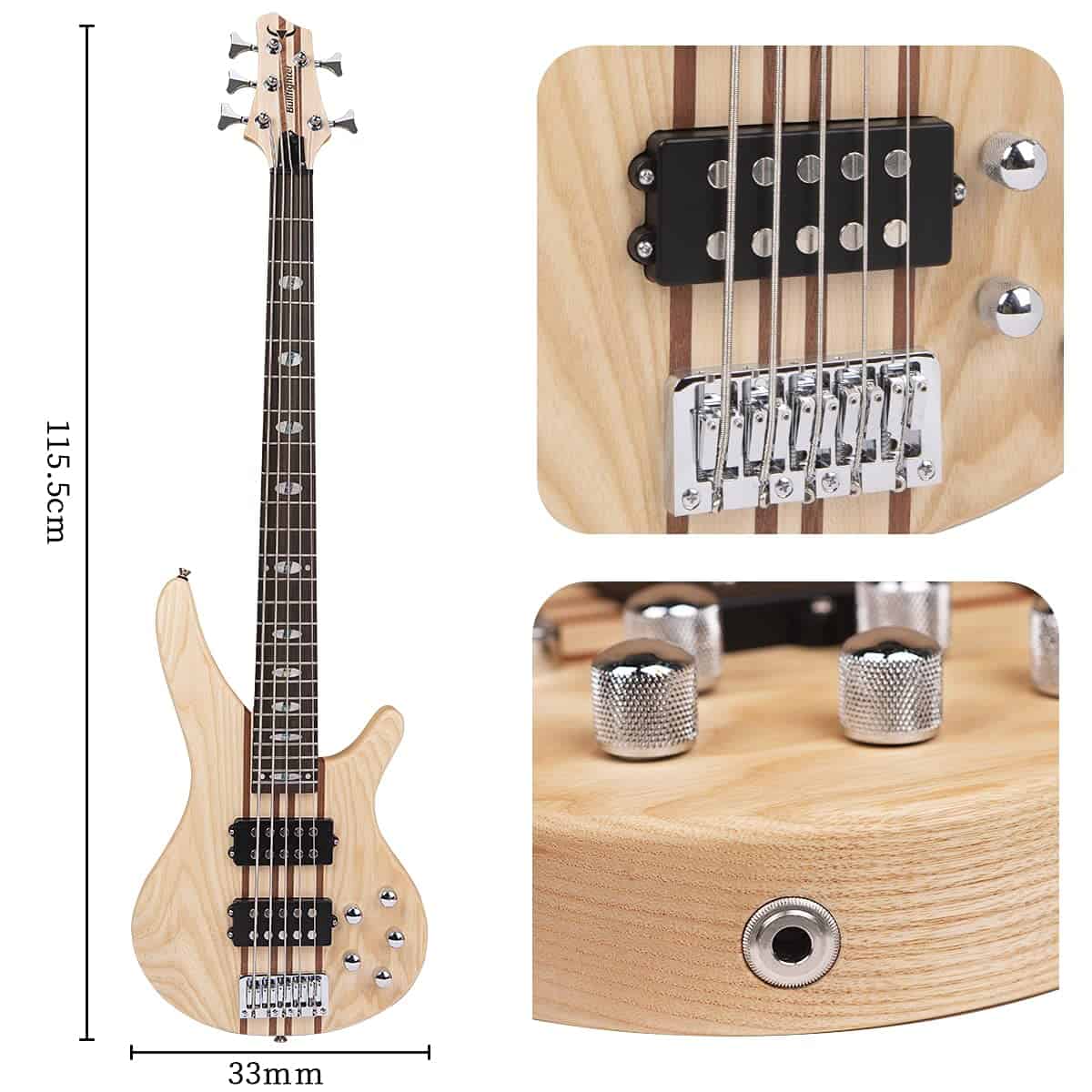 Bajo eléctrico de 4 cuerdas tamaño completo P Bass Kit para - Imagen 5