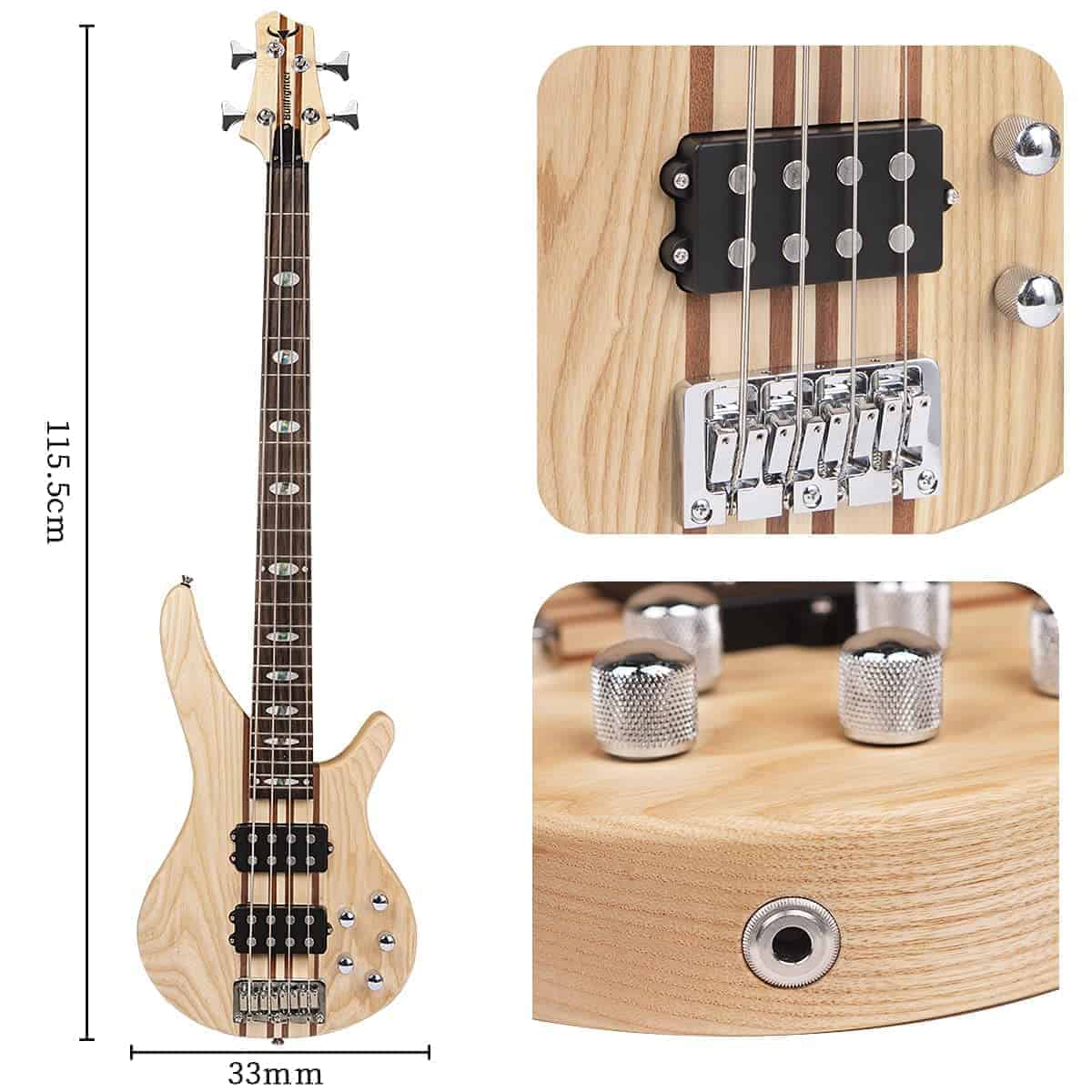 Bajo eléctrico de 4 cuerdas tamaño completo P Bass Kit para - Imagen 5