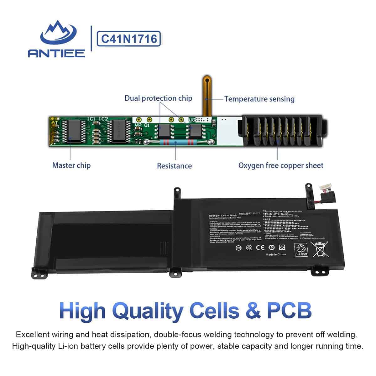 Batería de Repuesto ANTIEE C41N1716 para ASUS ROG Strix - Imagen 4