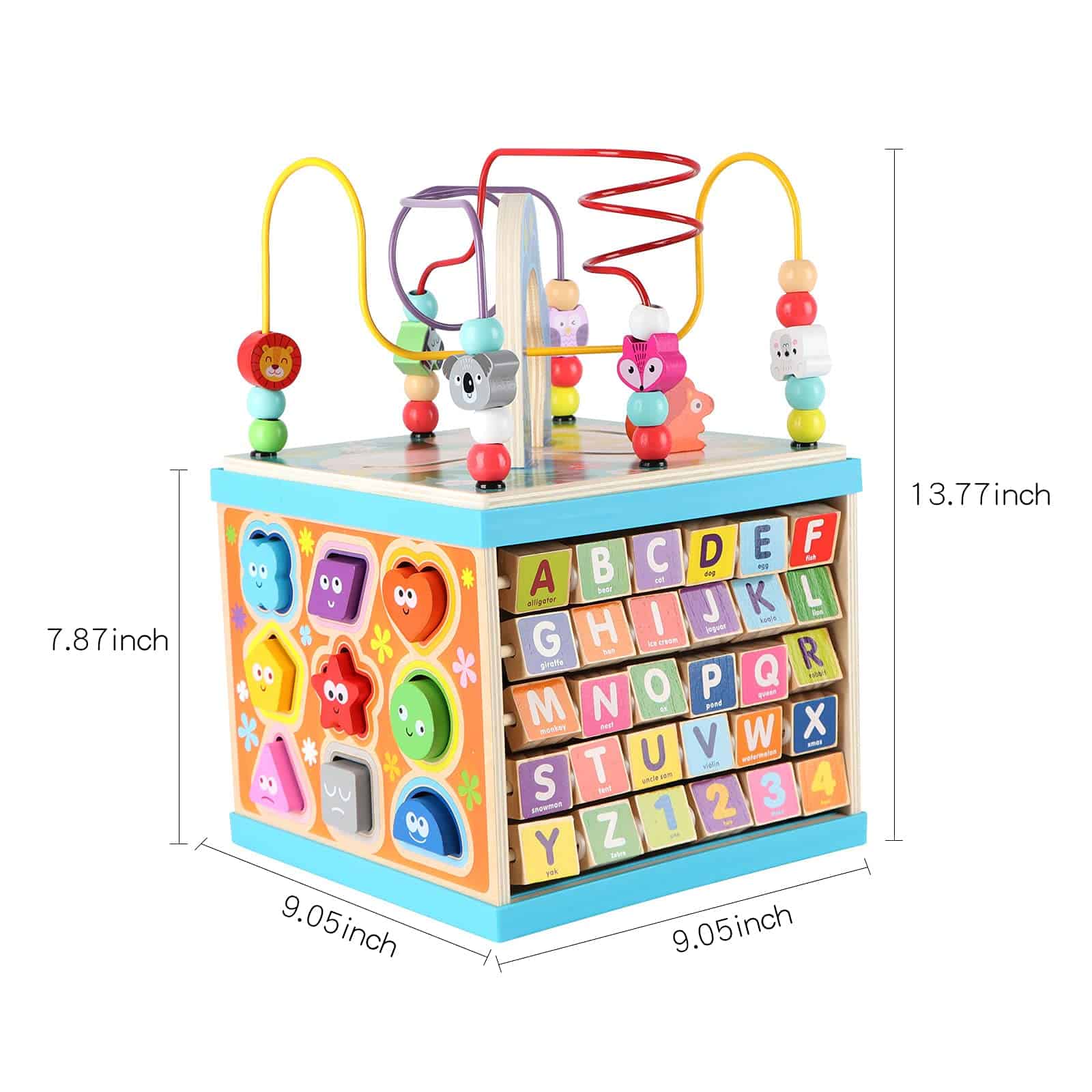 Qilay Cubo de Actividades de Madera para Niños Pequeños 1-3 - Imagen 8