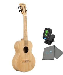 Paquete de Ukulele Tenor de Bambú Sólido Kala con Afinador
