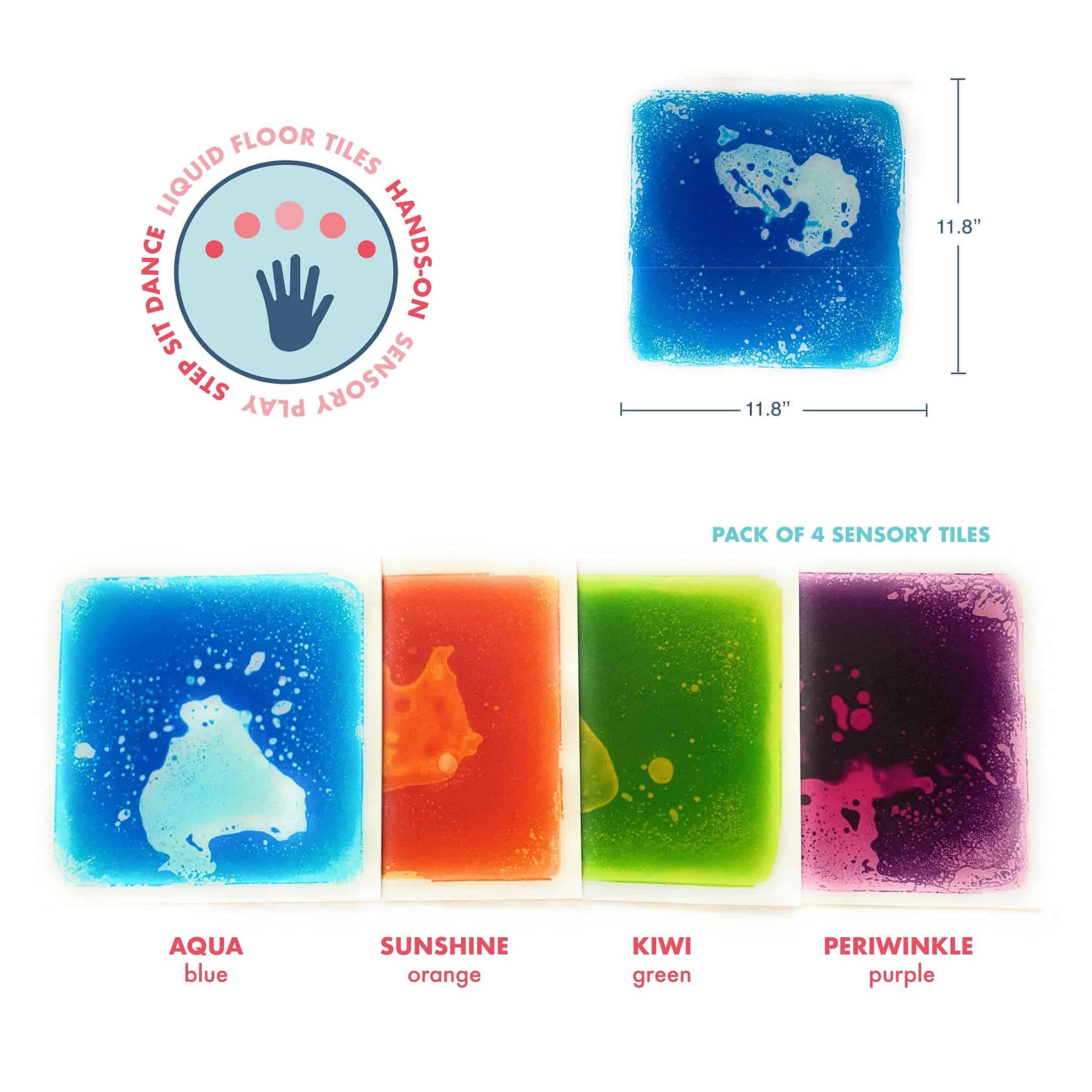 LITTLEAGE Baldosas Sensoriales Líquidas, (11.8" por 11.8" - Imagen 5