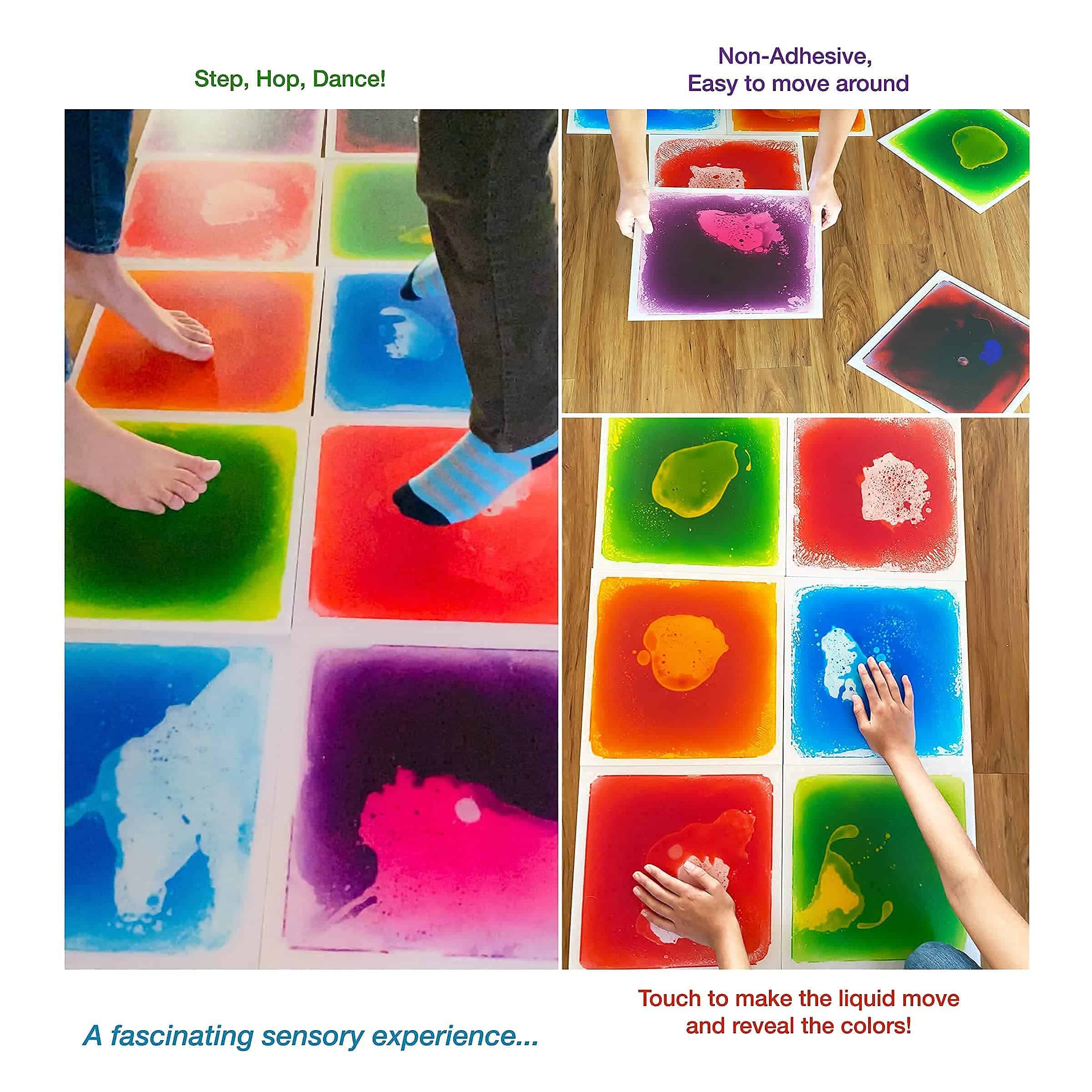 LITTLEAGE Baldosas Sensoriales Líquidas, (11.8" por 11.8" - Imagen 3