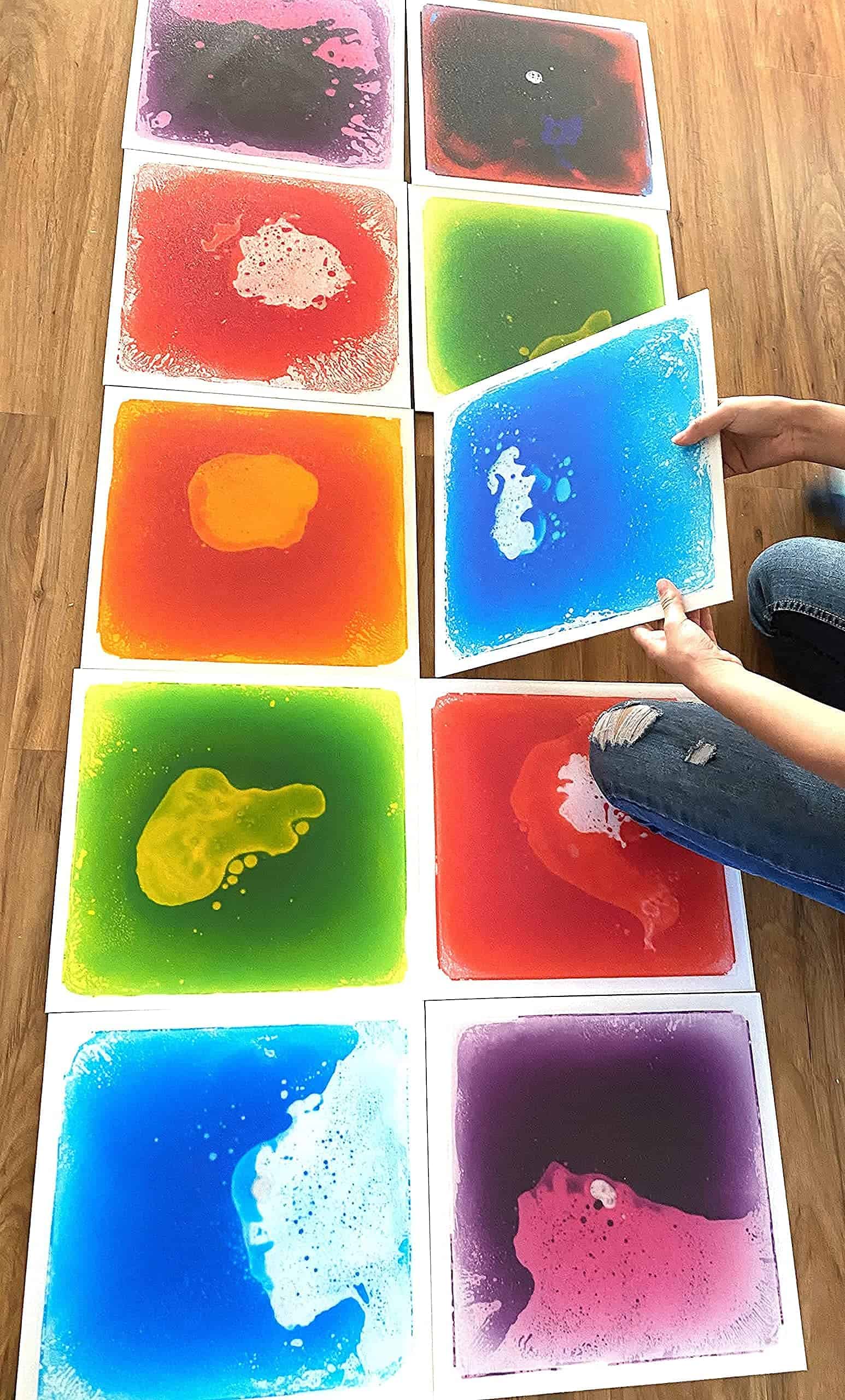 LITTLEAGE Baldosas Sensoriales Líquidas, (11.8" por 11.8" - Imagen 6