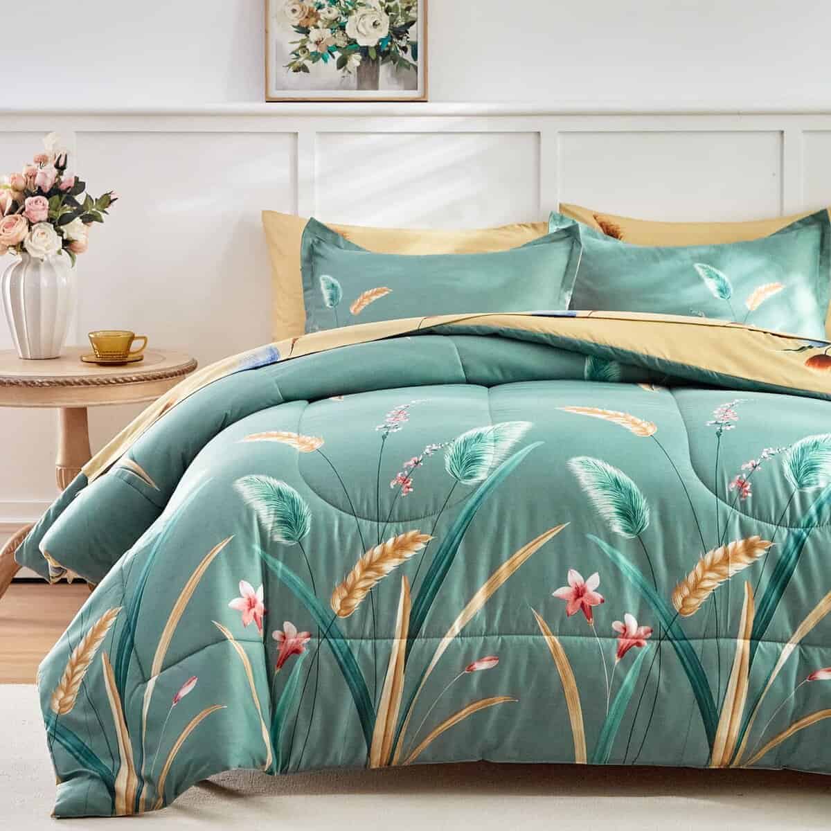 Juego de Cama 6 Piezas AIKASY - Estampado Floral -