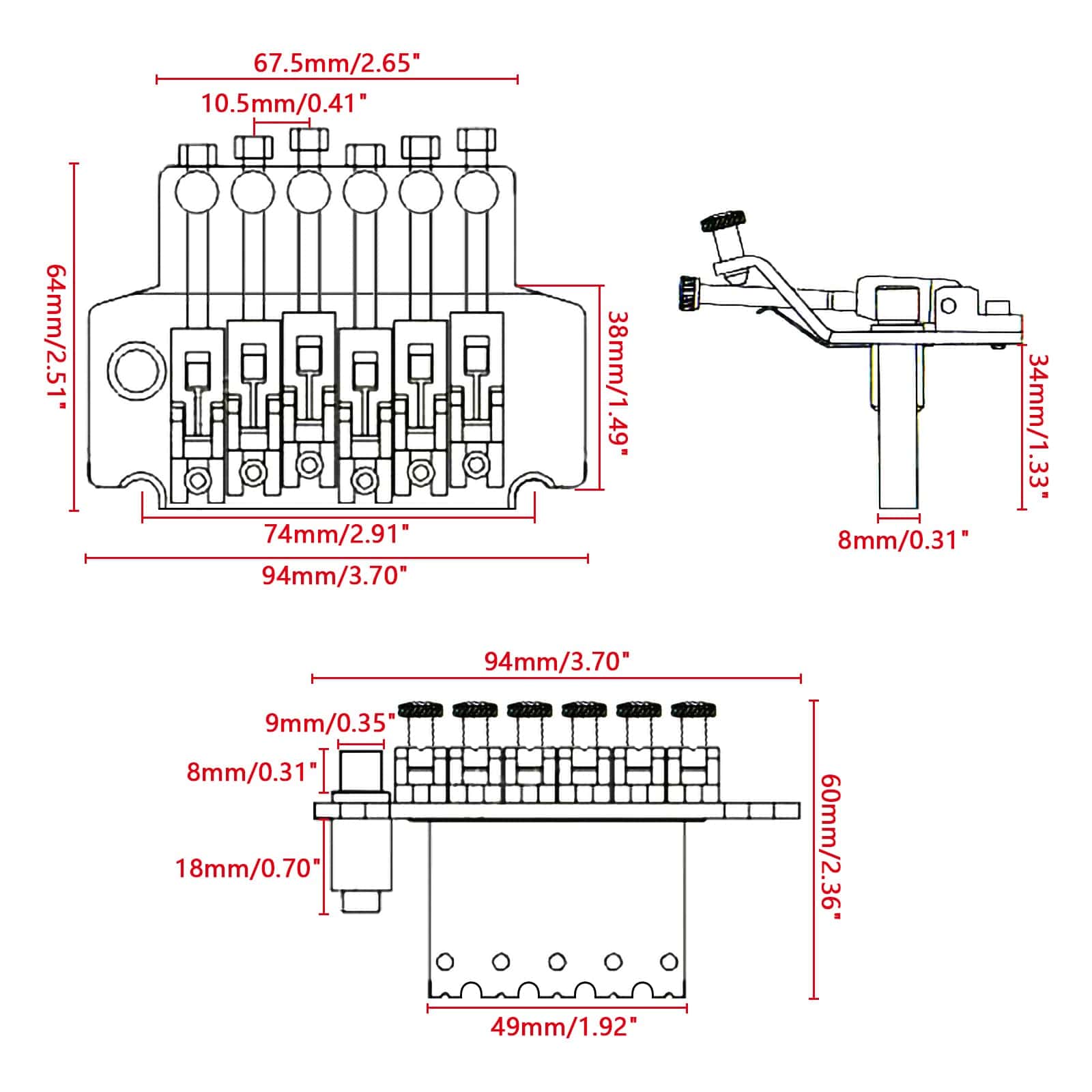 Set de Puente de Guitarra y Partes de Puente de Guitarra - Imagen 6