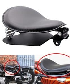 Asiento de moto de cuero solo con placa base de resorte