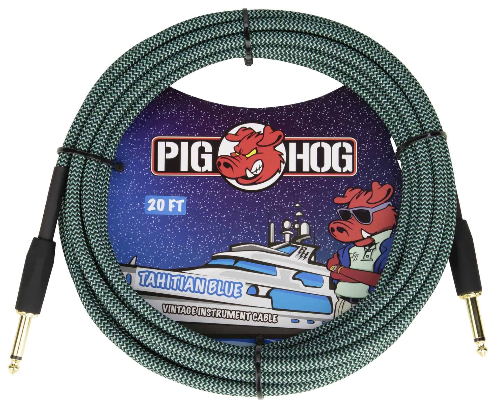 Cable de Instrumento Pig Hog "Tahitian Blue", 20 pies